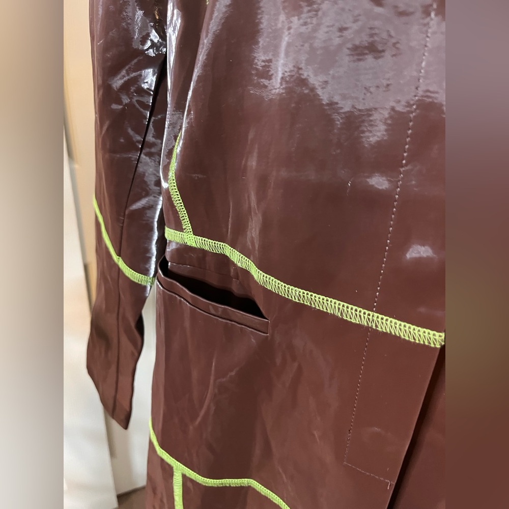 I.AM.GIA Dolls Kill vinyl chocolate trench coat, L, new - Picture 11 of 16